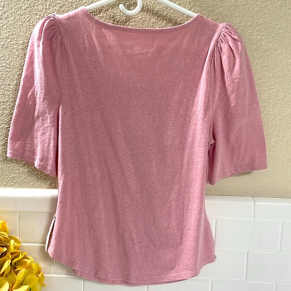 Anthropologie Pink Polo with puff sleeves. NEW w/ Tags . Size Small - Picture 5 of 5